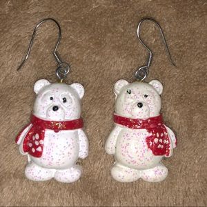 Festive polar bear earrings